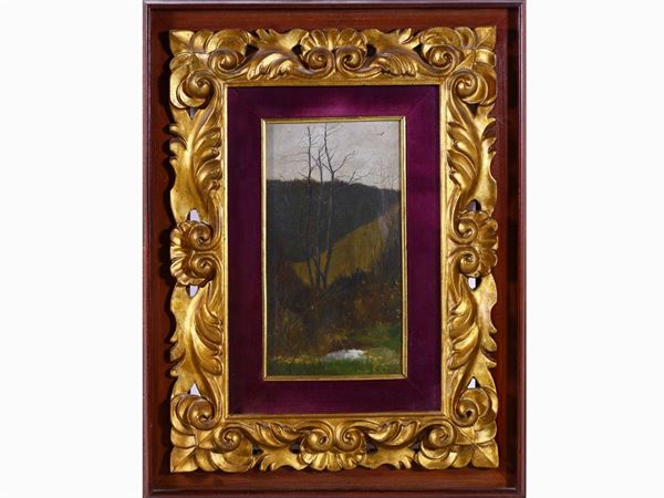 Eugenio Cecconi : Wooden landscape  ((1842-1903))  - Auction A florentine collection - Maison Bibelot - Casa d'Aste Firenze - Milano