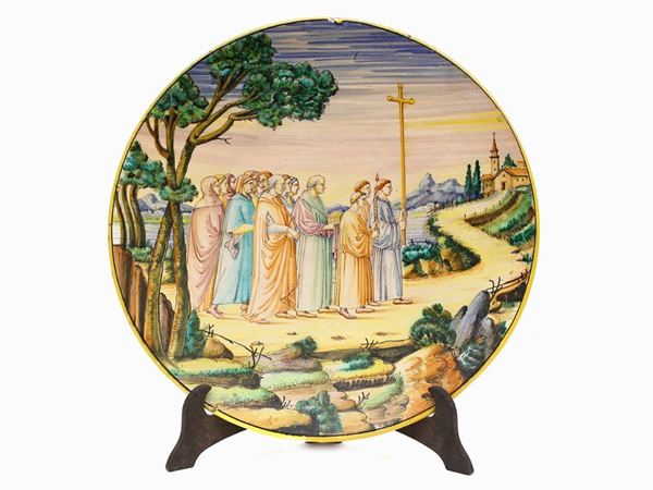 A terracotta plate, Fanciullacci  (Sesto Fiorentino, beginning of the 20th century)  - Auction A florentine collection - Maison Bibelot - Casa d'Aste Firenze - Milano