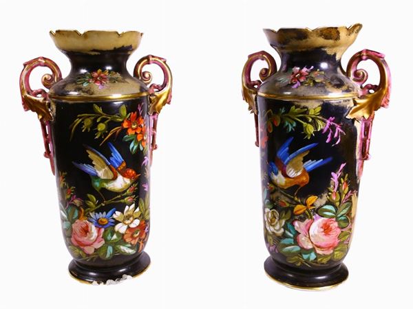 Coppia di vasi in porcellana  (Francia, seconda metà del XIX secolo)  - Asta Una Collezione Fiorentina - Maison Bibelot - Casa d'Aste Firenze - Milano