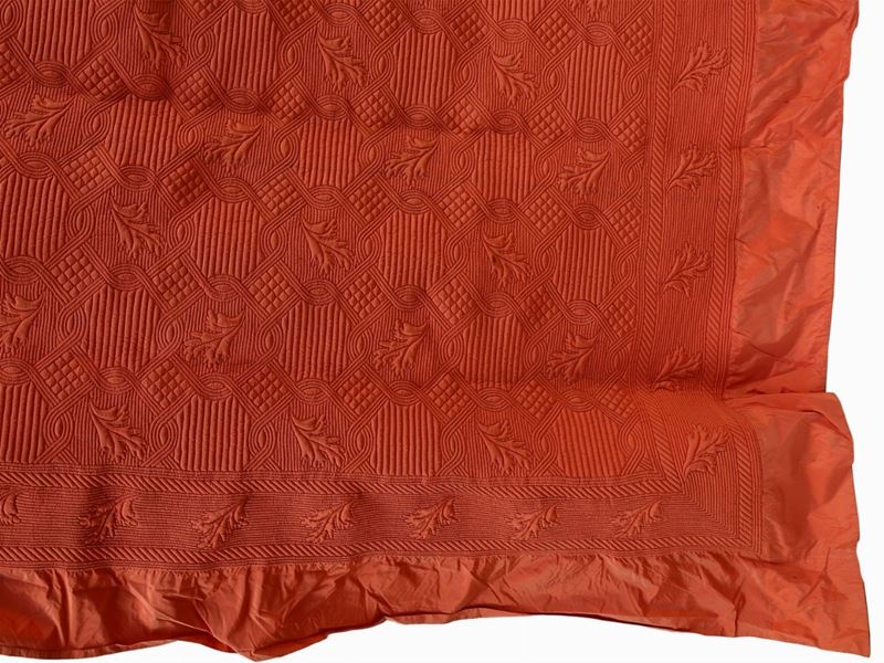 Copriletto Matrimoniale in Ermisino di Seta Color Rosa