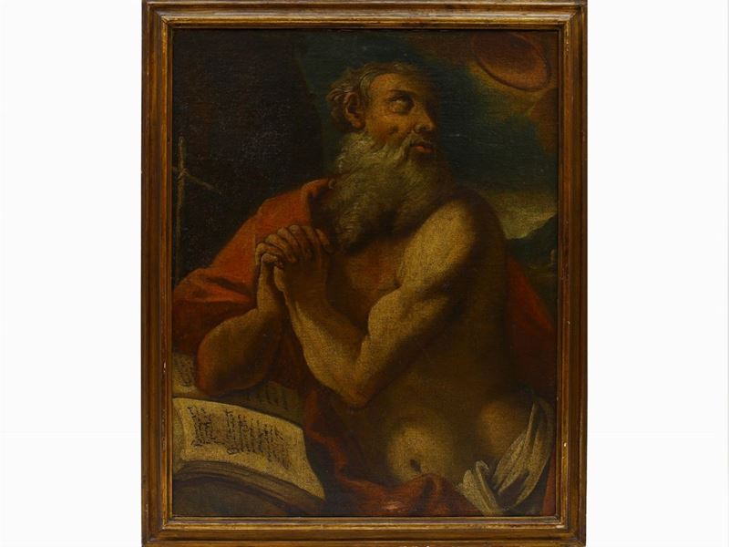 Scuola Emiliana Dell'inizio del XVII Secolo - San Girolamo Penitente Ascolta la Tromba del Giudiz...