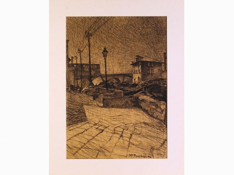 Mario Puccini - Scorcio del Porto di Livorno