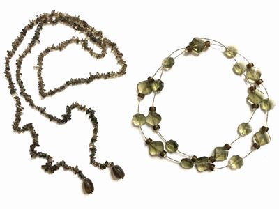 Lotto di Collane Bijoux in Vetro, Pietre Dure e Resina