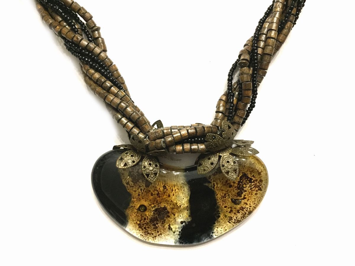 Lotto di Collane Bijoux in Vetro, Pietre Dure e Resina