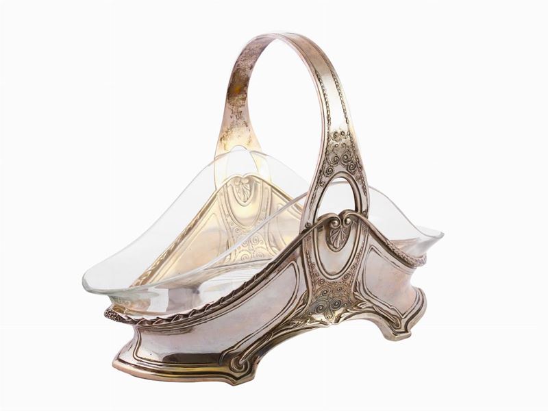 Grande Cestino Centrotavola Liberty in Argento