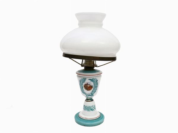 An opaline table lamp