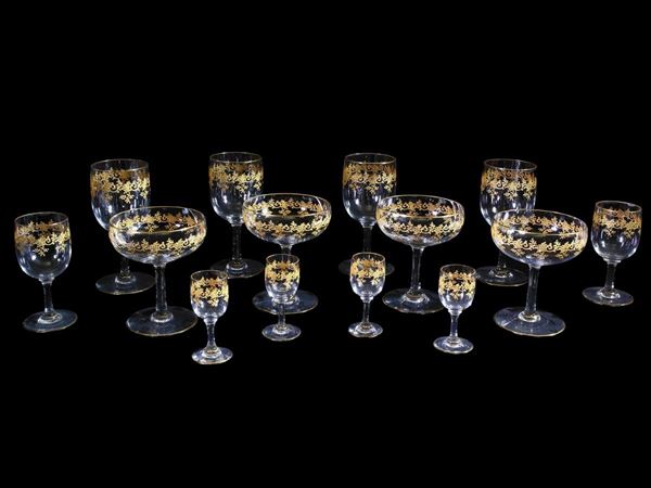 Servito di bicchieri in cristallo  (inizio del XX secolo)  - Asta Arredi e Dipinti Antichi da un appartamento fiorentino - Maison Bibelot - Casa d'Aste Firenze - Milano