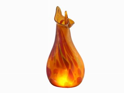 Vaso in Vetro Ocra a Macchie Diffuse