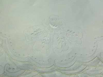 Tovoglia in Lino Bianco Ricamato, Artigianato Fiorentino