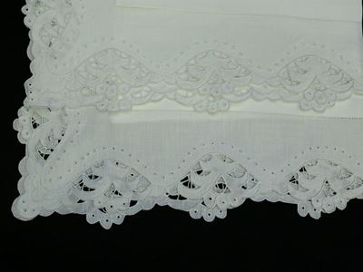 Parure Matrimoniale in Lino Bianco, Artigianato Fiorentino