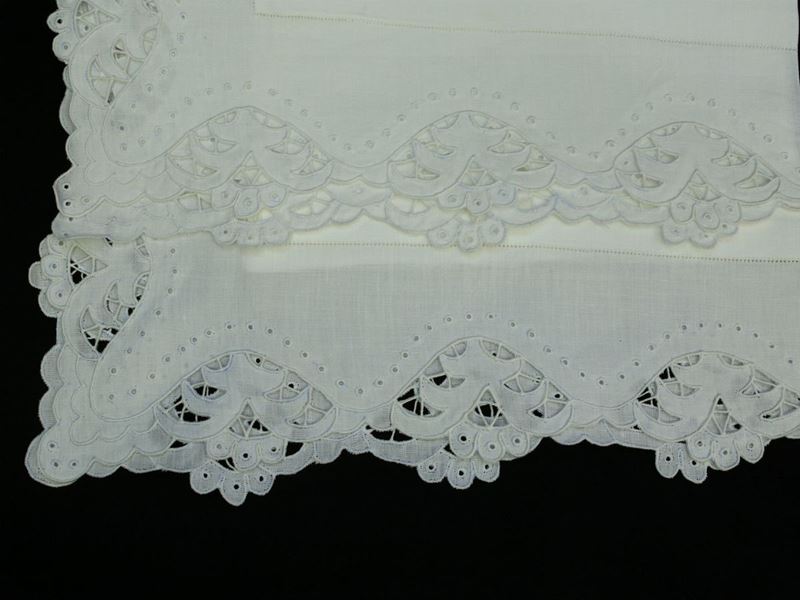 Parure Matrimoniale in Lino Bianco, Artigianato Fiorentino