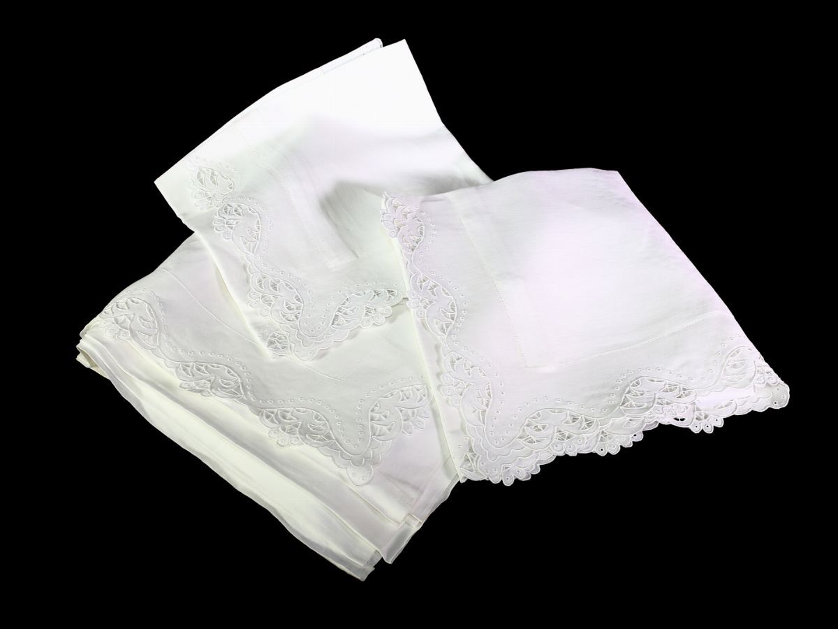 Parure Matrimoniale in Lino Bianco, Artigianato Fiorentino