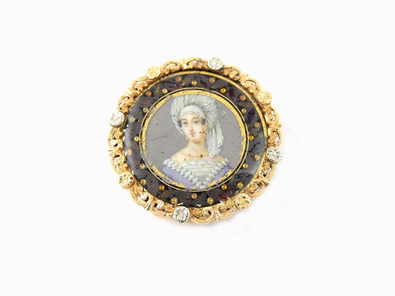 Pendente in Oro Giallo con Miniatura