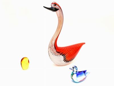 Tre Animali in Vetro Soffiato di Murano