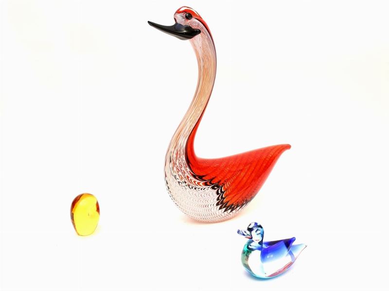 Tre Animali in Vetro Soffiato di Murano