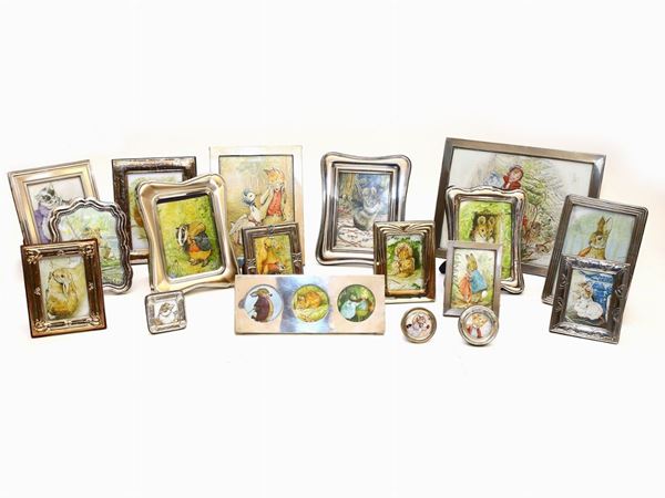 Lot of silver photo frames