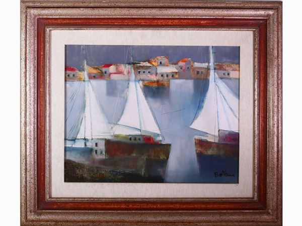 Lido Bettarini - Paesaggio marino con barche a vela