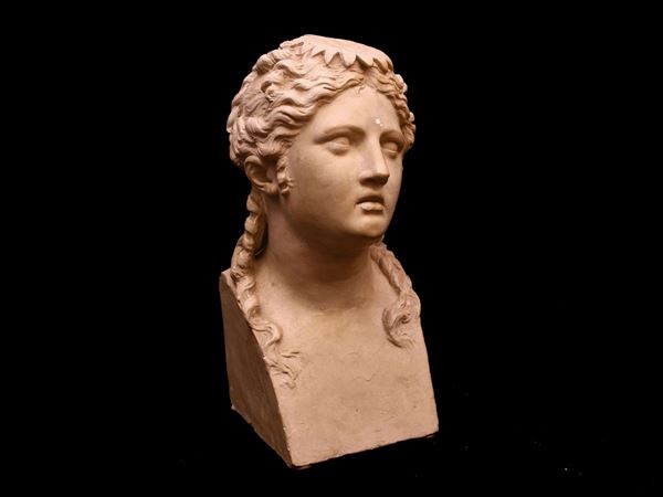 A female plaster classic bust