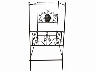 Letto Singolo a Baldacchino in Ferro Battuto