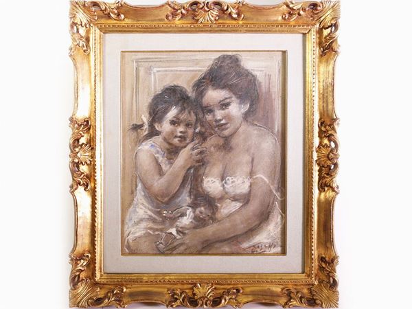 Ermanno Toschi : Woman with child  ((1906-1999))  - Auction Modern and Contemporary Art - Maison Bibelot - Casa d'Aste Firenze - Milano