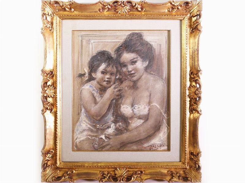 Ermanno Toschi - Donna con Bambina