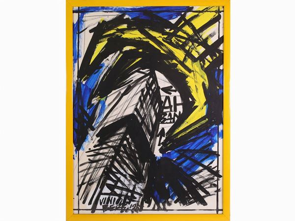 Vinicio Berti : Composizione 1986  ((1921-1991))  - Asta Arte Moderna e Contemporanea / Pittura dell'Ottocento / Fotografia Contemporanea - Maison Bibelot - Casa d'Aste Firenze - Milano