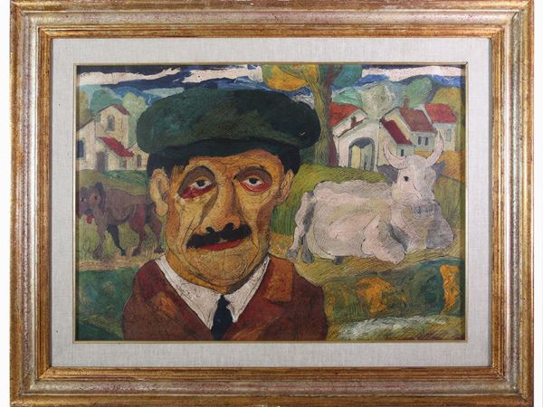 Giuseppe Serafini : Farmer  ((1915-1987))  - Auction Modern and Contemporary Art - Maison Bibelot - Casa d'Aste Firenze - Milano