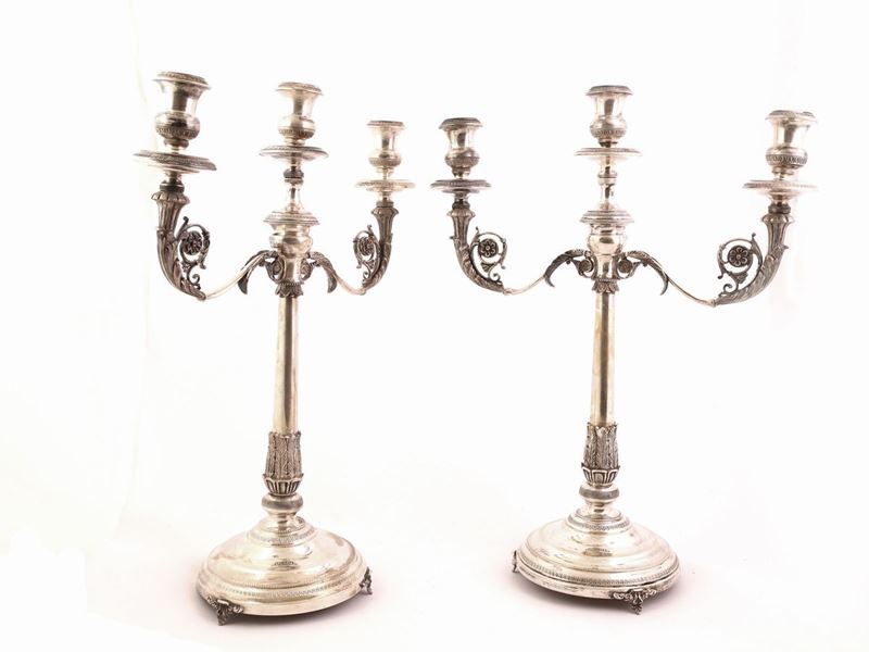 Coppia di Candelabri in Argento