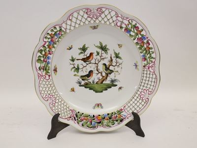 Vassoio Rotondo in Porcellana Herend, Modello Rothschild