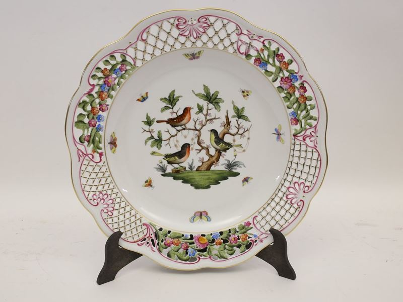 Vassoio Rotondo in Porcellana Herend, Modello Rothschild