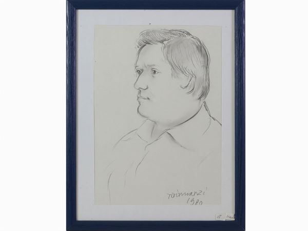 Nino Tirinnanzi : Portrait of man 1980  ((1923-2002))  - Auction Modern and Contemporary Art - Maison Bibelot - Casa d'Aste Firenze - Milano