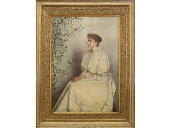 Michele Gordigiani attribuito (1835-1909) - Ritratto di Ysseb (Bessy)