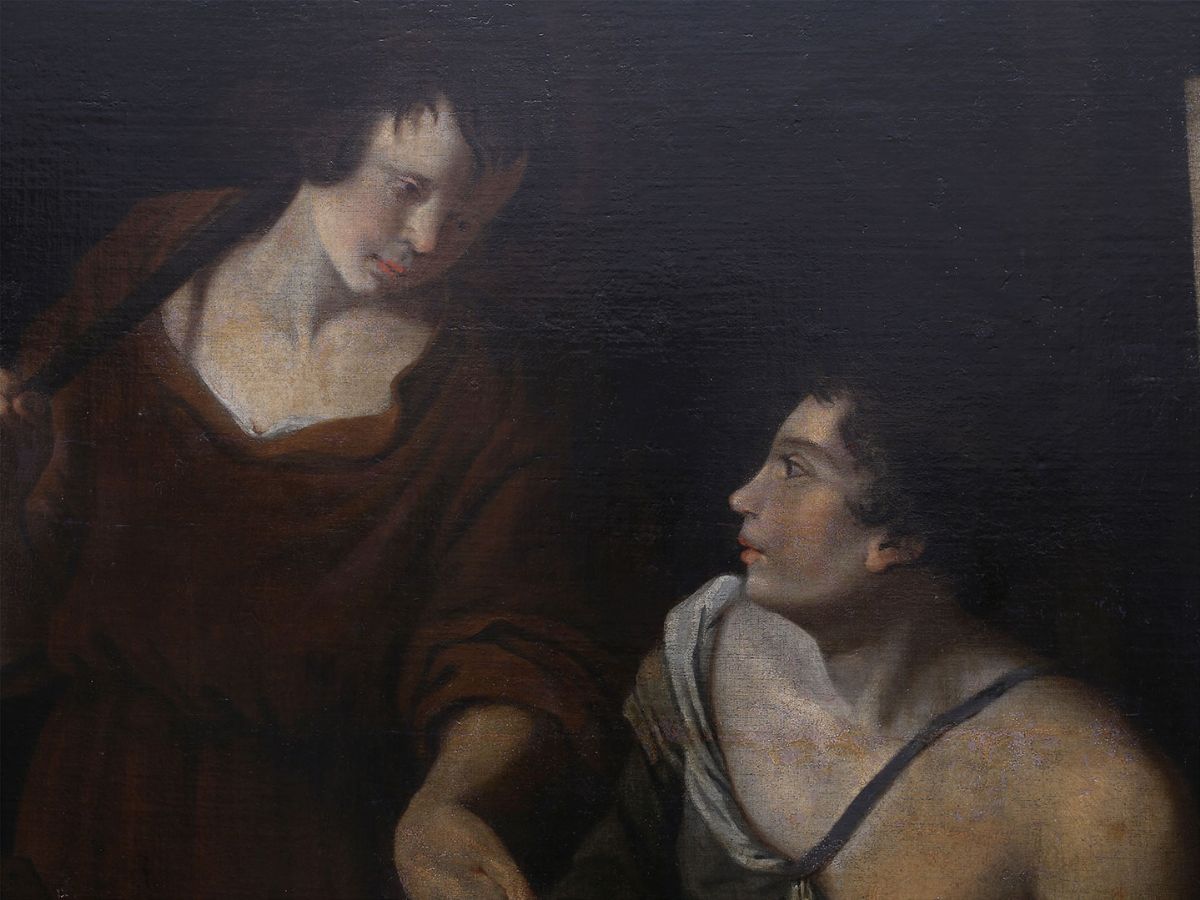 Pittore Caravaggesco Olandese, Prima Metà del XVII Secolo - Esaù Vende la Primogenitura a Giacobb...