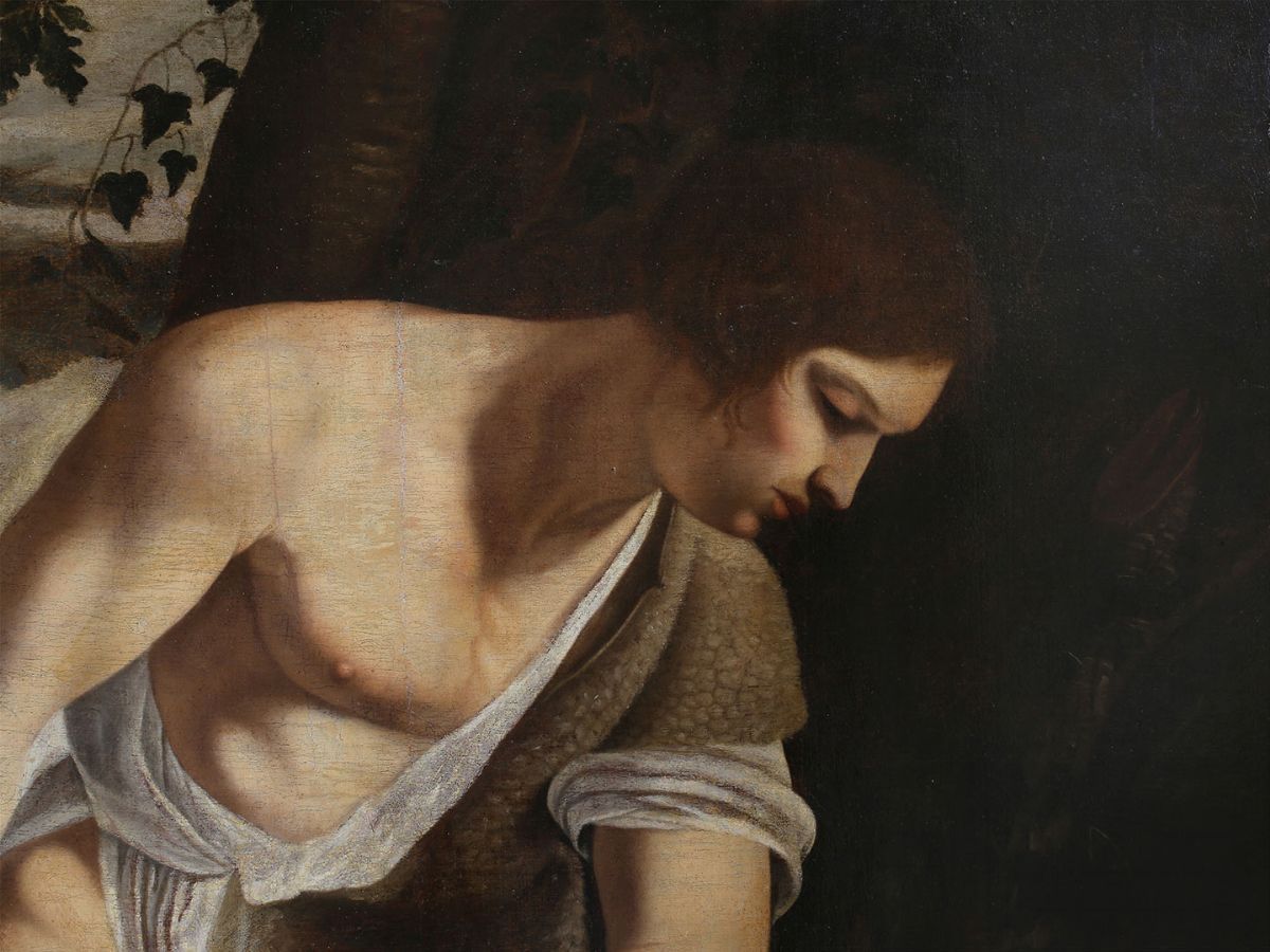Bottega di Orazio Gentileschi, XVII Secolo - David in Meditazione sulla Testa di Golia