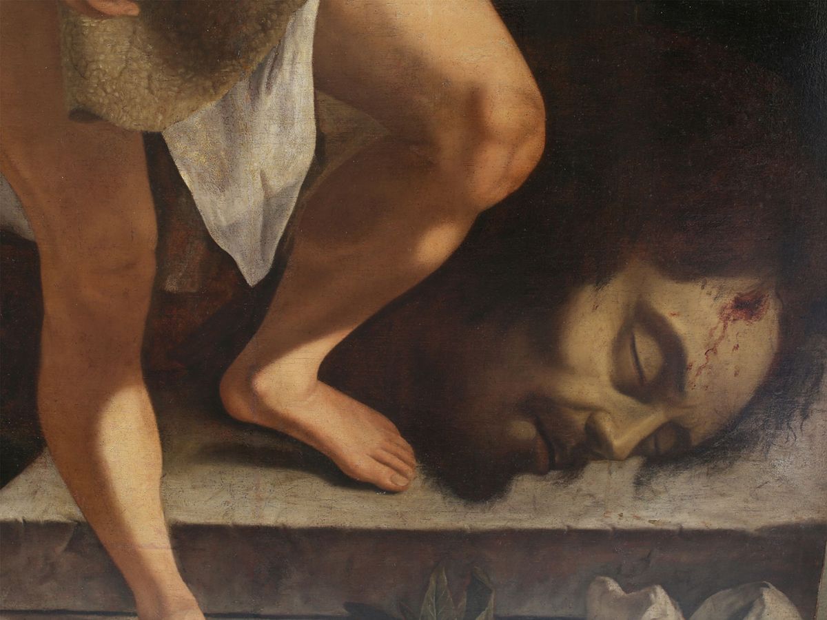 Bottega di Orazio Gentileschi, XVII Secolo - David in Meditazione sulla Testa di Golia