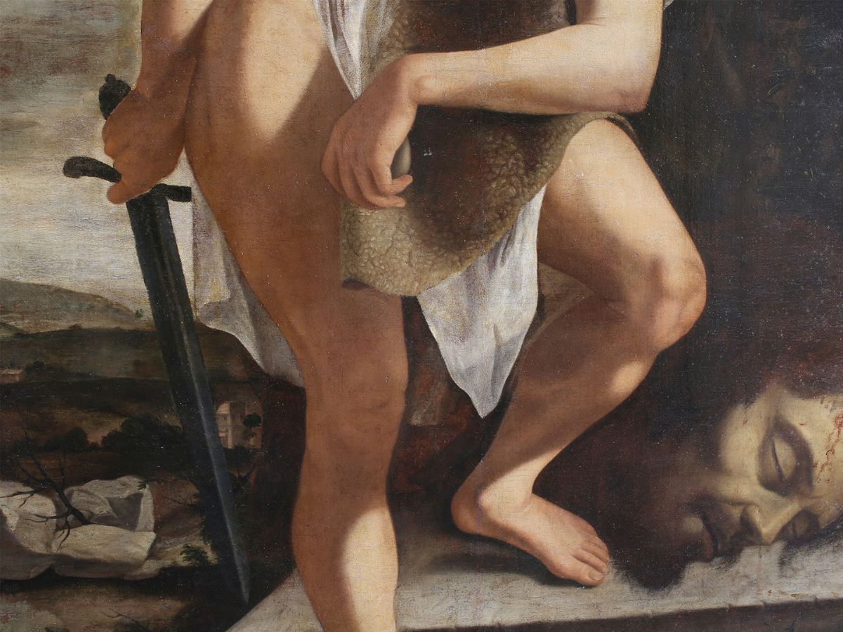 Bottega di Orazio Gentileschi, XVII Secolo - David in Meditazione sulla Testa di Golia