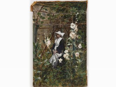 Scorcio di Giardino con Suora