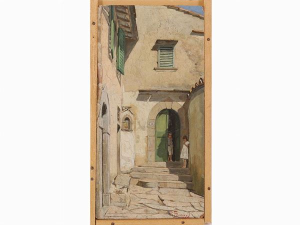 Ruggero Focardi - View of a house with figures