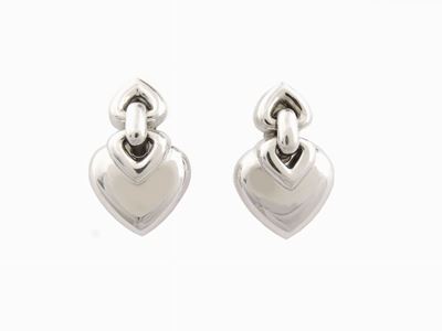Orecchini Bulgari 'doppio Cuore' in Oro Bianco