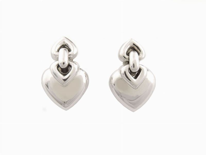 Orecchini Bulgari 'doppio Cuore' in Oro Bianco