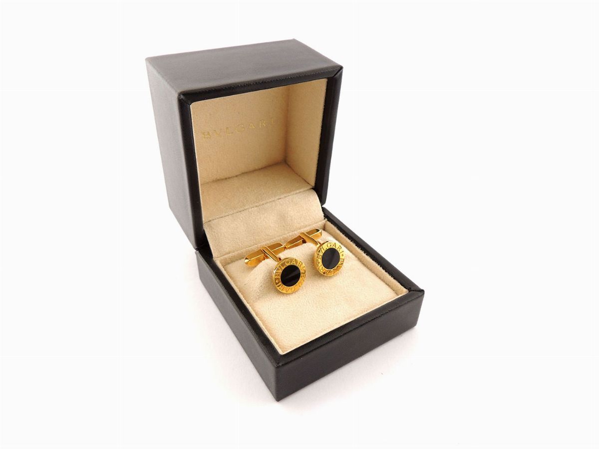 Gemelli Bulgari in Oro Giallo e Onice