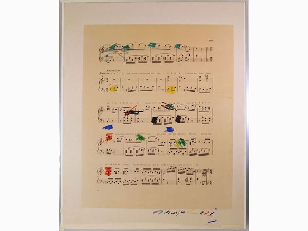 Giuseppe Chiari - Composizione con spartito musicale