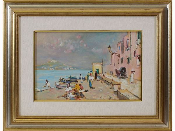 Francesco Cangiullo : Napoli "La marinella"  ((1884-1977))  - Auction Modern and Contemporary Art - Maison Bibelot - Casa d'Aste Firenze - Milano