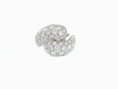 Anello Contrariè in Oro Bianco con Diamanti