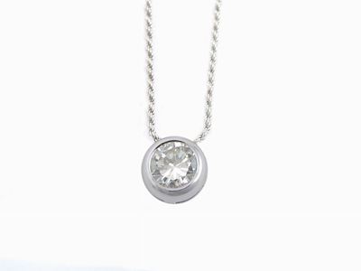 Catenina Torchon e Punto Luce in Oro Bianco con Diamante