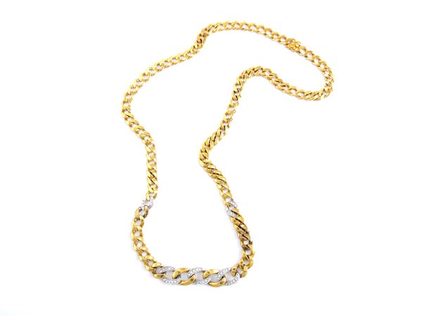 White and yellow gold necklace
