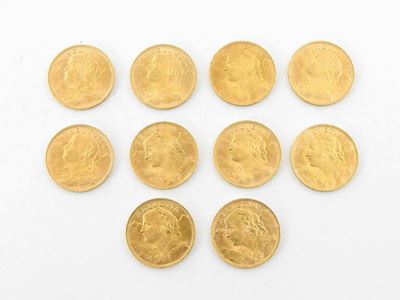 Dieci Monete da 20 Franchi