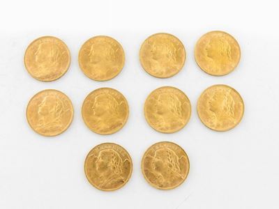 Dieci Monete da 20 Franchi
