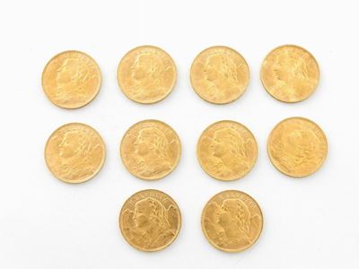 Dieci Monete da 20 Franchi