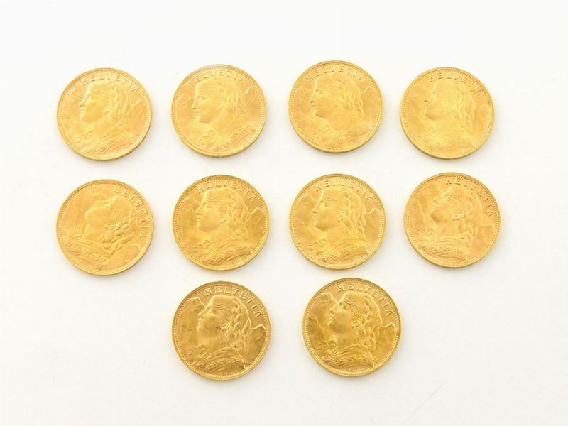 Dieci Monete da 20 Franchi